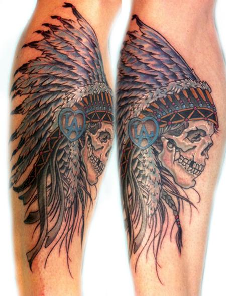 Tattoos - Indian skull - 67058